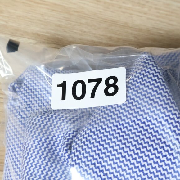 Simone Albarchi Shirt Mens 16 42 Blue White Zigzag French Cuff Dress Made Italy - Picture 12 of 12
